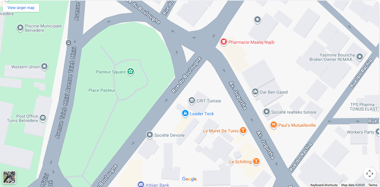 CRIT Tunisie Location Map - 5 Bis Place Pasteur