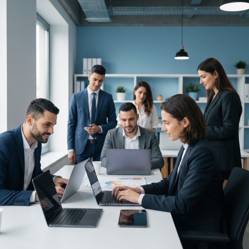 Équipe d'affaires tunisienne collaborant